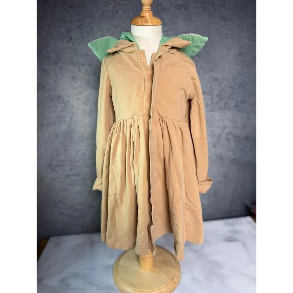 Only Little Once Star Wars and Baby Yoda Inspired Hooded Dress - Size 6